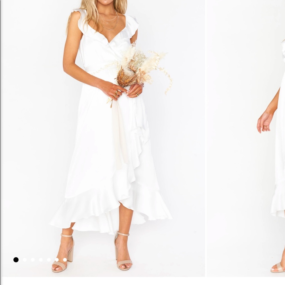 Show Me Your MuMu Samantha Ruffle Wrap Bridal Dress
